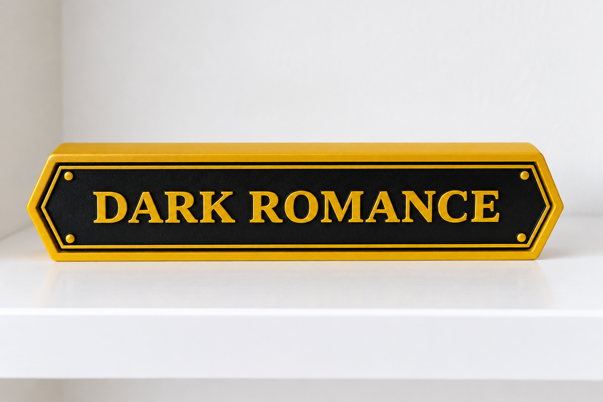 Enseigne élégante Dark Romance Standard (env. 17 × 4 cm)
