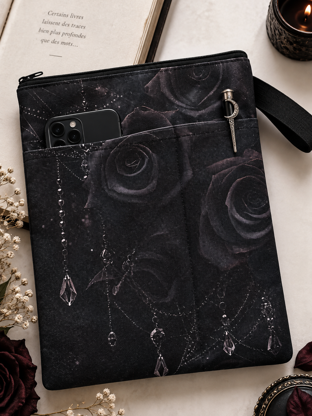 Housse de livre – Roses Noires 🥀