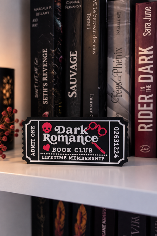 Panneau d'étagère — Club de lecture Dark Romance - Dimensions (10x4.5cm)