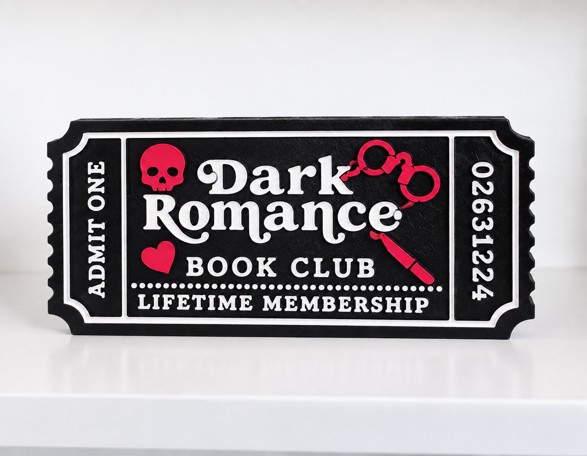 Panneau d'étagère — Club de lecture Dark Romance - Dimensions (10x4.5cm)