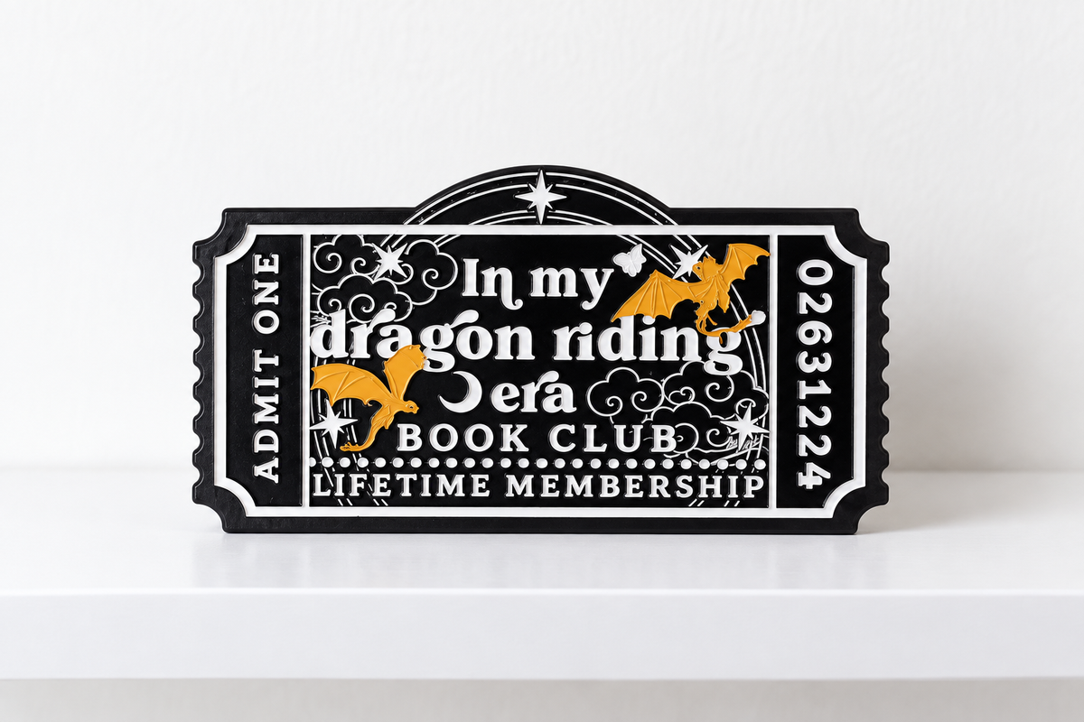 Pancarte d'étagère du club de lecture — Dragon (env. 10 × 4,5 cm)